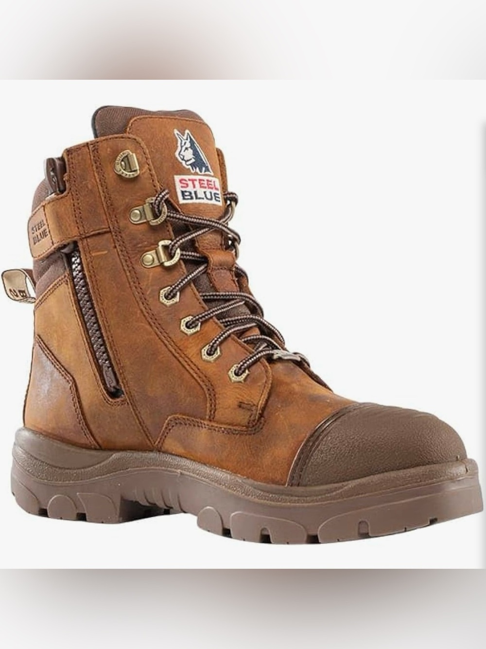 Steel Blue Leather Waterproof Workboot